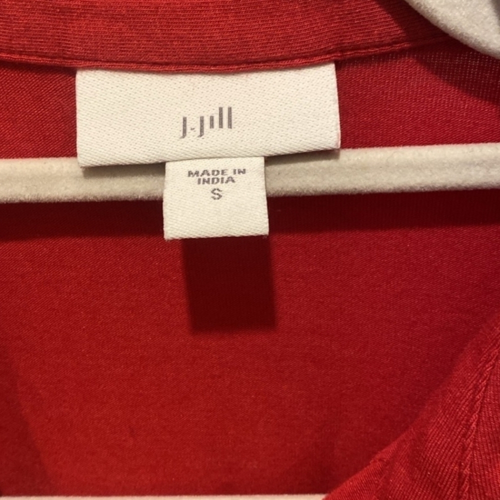 J. Jill Women's Modal Cotton Red Button Up Midi Dress Size Small - Picture 3 of 7